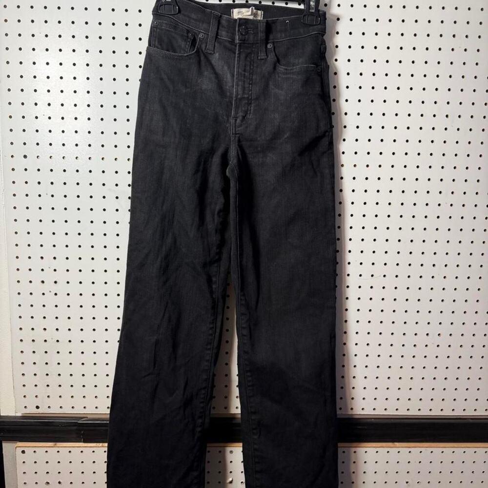 Madewell Black Denim Jeans Vintage Inspired, wide leg, classic fit, casual sz 24